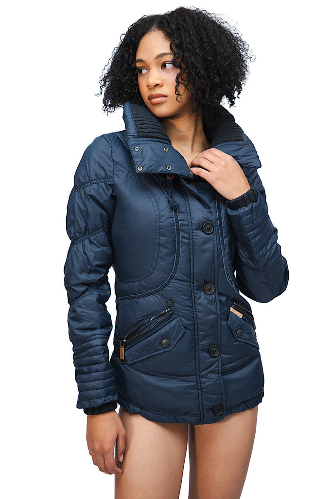 Khujo Navy Puffer Jacket - Main Image